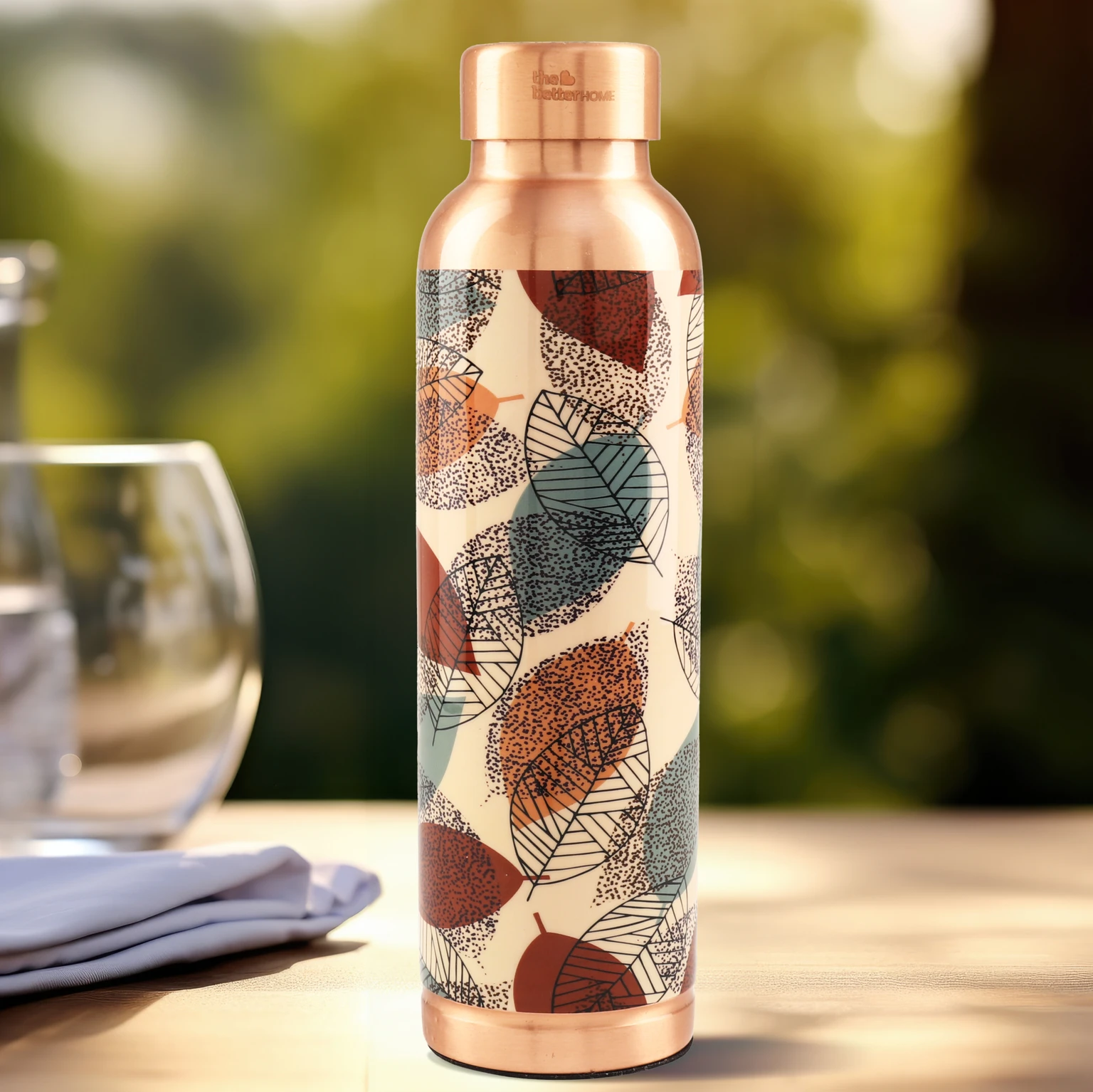 Home Bottle 950 ML Copper Bottle (Pack of 1, Light Brown)