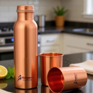Copper Tamba Water Bottle with 2 Copper Tamba Glass